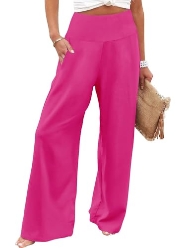 JZC Women's Palazzo Lounge Pants Casual Wide Leg Pants High Waist Flowy Toursers with Pockets