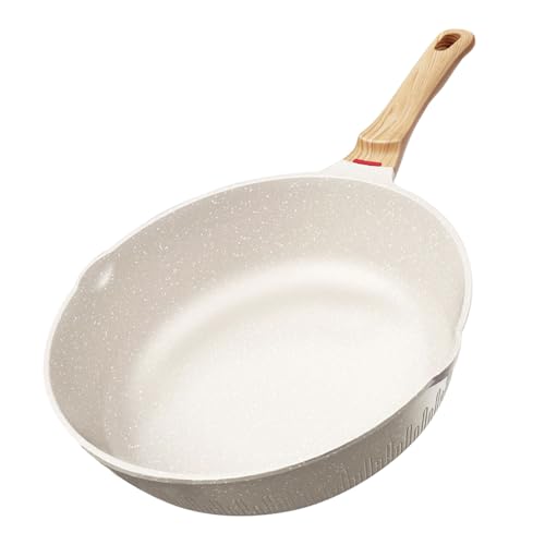 Recopilación de Sartenes de chef al mejor precio. 44 DOXASIK Sartenes Antiadherentes, Sartén de chef de Piedra de Granito,Sartenes de Ceramica con Mango de Baquelita Bateria de Cocina (Blanco, 24cm)