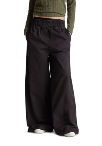Pantalon regular femme Benetton 4paxdf0a4 noir coupe droite chic