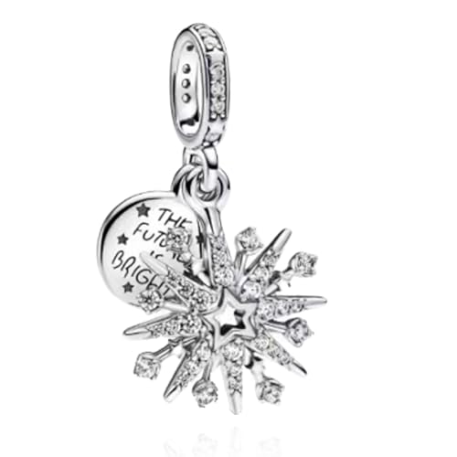 Image of 925 Sterling Silver Charms for Snowflake Winter Dangle Charms, Women's Jewelry Gift for Christmas Birthday Anniversary