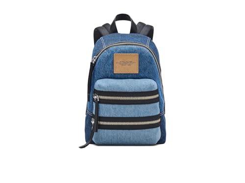 Marc Jacobs Mochila The Biker Color-Block Denim média, Índigo Multi, Índigo Multi, One Size