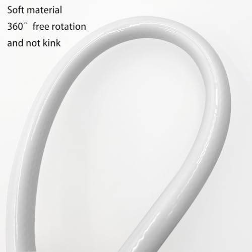 Image of Replacement Shower Hose for RV Camper 6in Flexible & Kink-Free Heavy Duty PVC Lead-Free White