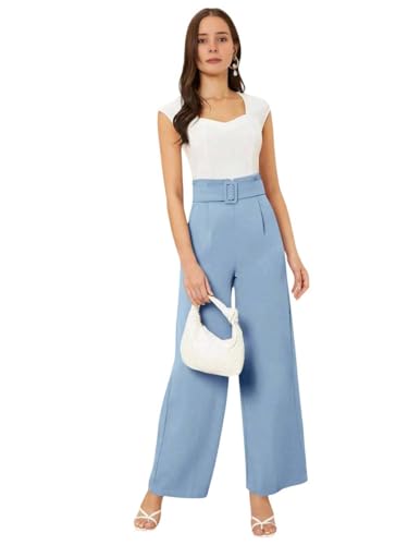 Image of KOTTY Women's High Rise Viscose Rayon Relaxed Fit Korean Trousers