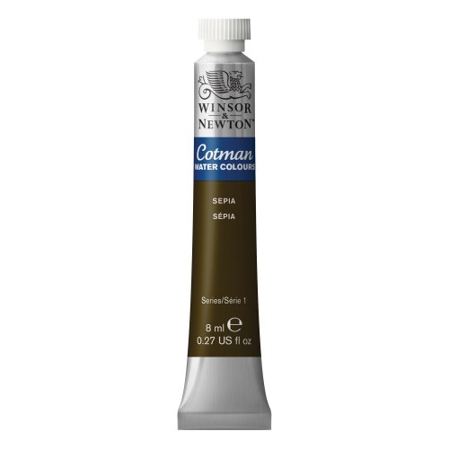 Image of Winsor & Newton Cotman Water Colour - Tube of 8 Ml - Sepia (609) - Highly Pigmented, Vibrant, Vivid & Intermixable Artists' Water Colour Paints - More Colours Available - Reddish Brown | Introductory Watercolor made with Fine Art Pigments, Perfect for Beginners, Lightfast & Permanent, Good Tinting Strength