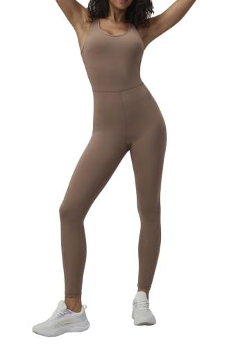 Image of LOVESOFT Workout Jumpsuits for Women Sleevesless Bodycon Backless Unitard