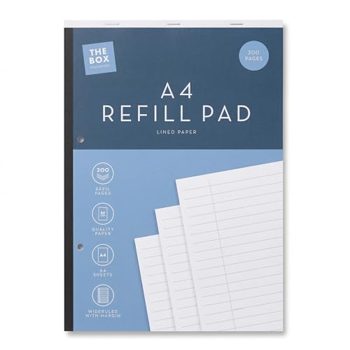 A4 Refill Pad 200 Pages - Wide Ruled Pre-Punched & Perforated 58gsm Writing Paper