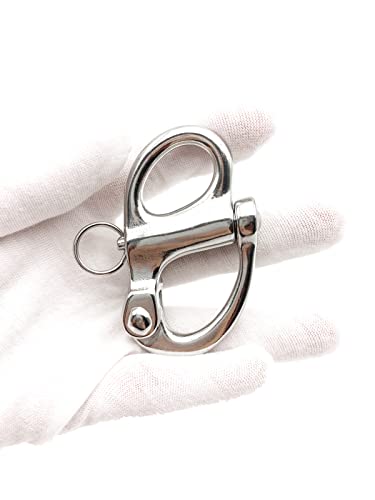 QIANJIEER Stainless Steel Quick-Release Shackle - Fixed Bail Snap Shackle, 2.75