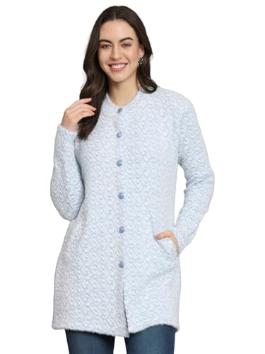 eWools Women's Winterwear Woolen Long Coat Sweater Cardigans