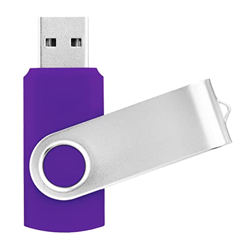 Image of 1GB USB Flash Drive 1PCS, EASTBULL USB 2.0 Thumb Drive Swivel USB Stick Memory Stick Metal Thumb Drives (Purple)