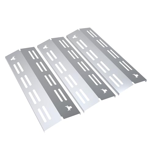 tuning-art GA42 Gasgrill Brennerabdeckung Edelstahl kompatibel mit Enders Chicago 3 Gasgrills | Brennerschutz | Passgenau, Farbe:3er Set Chrom Bulle