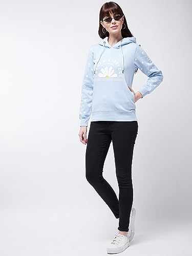 Image of Modeve Women Printed Hooded Sweatshirt for Winter