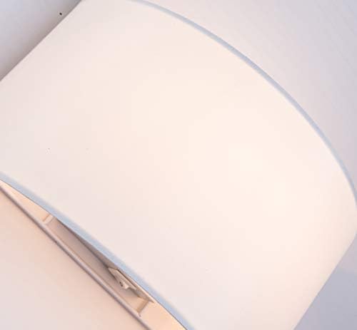 HARPER LIVING 1xE27 ES Wall Wash Light with Switch, Ivory Semi-Circle Fabric Shade, Suitable for LED Upgrade, Ideal for Bedroom, Living Room, Hallway, Hotel, B and B