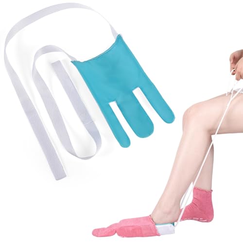 Sock Aid Tool for Putting Socks Easy On and Off for Elderly Disabled Pregnant Diabetics - Pulling Assist Device - Sock Helper (Blue)