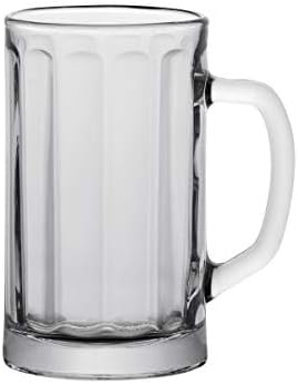 Vikko Taza de cerveza de 10 onzas Vasos de cerveza de vidrio grueso y pesado Base pesada que evita vuelcos Apto para lavavajillas Juego de 12