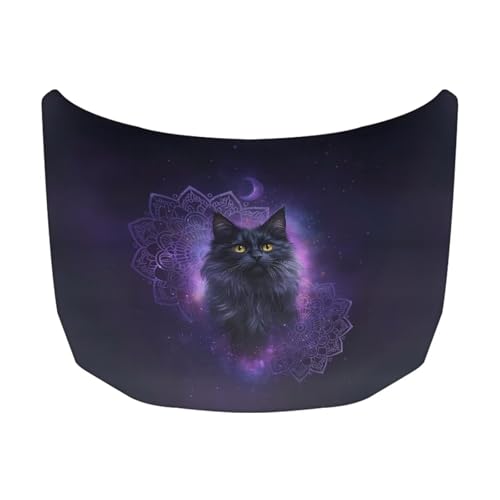 Image of Car Hood Cover Protector,Cat Print Easy to Dry Polyester Breathable Print Stylish Hood Covers for Cars,Decoration Universal Car Accessories