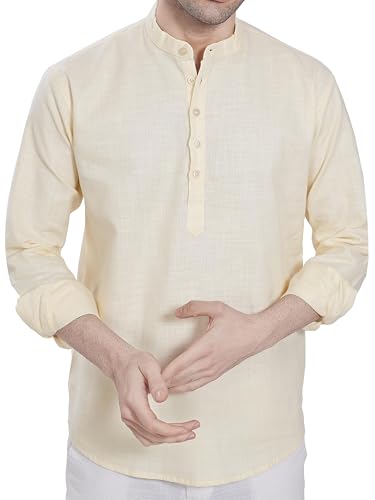 Image of DIVISIVE Men's Slim Fit Full Sleeves Cotton Short Kurta