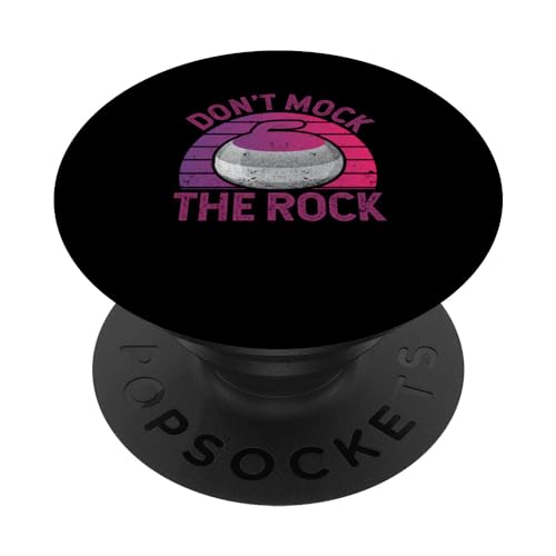 Don't Mock The Rock Funny Curling Player Team Stones Rizador PopSockets PopGrip Intercambiable