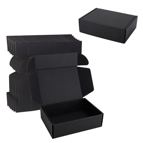 GZRXIOUS Pack de 6 Caja de Carton 17 x12 x5 cm con Tapa para Envios de Paquete, Caja Kraft Fácil Ensamblado Cuadrada Presentación, Cajas Carton Mudanza o Almacenaje