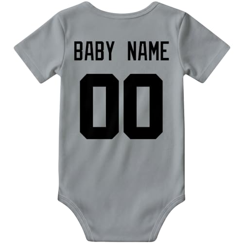 Image of KREDE Baby Clothes Custom Name Bodysuit for Baby Boy Gifts | Short Sleeves Bodysuit with Custom Number Name