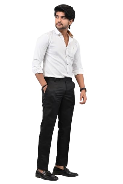 hoomu Men's Formal Dress Pants, Slim Fit, Ankle Length-picture-33