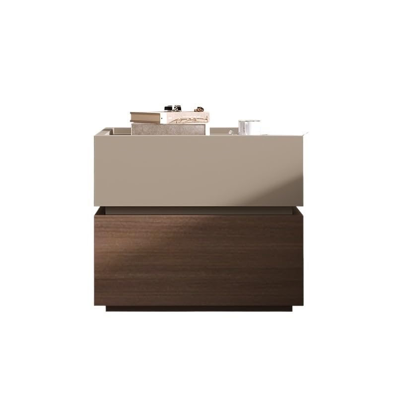 Moderna mesita de noche de madera maciza con cajón, elegante armario de almacenamiento para dormitorio, mesas auxiliares contemporáneas para decoración del hogar