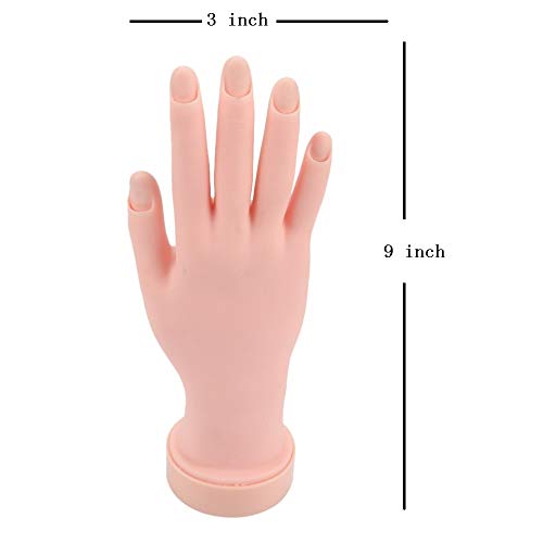 Practice Hand For Acrylic Nails, Fake Hand For Nails Practice, Flexible Bendable Mannequin Hand, Set Of 2, Nail Art Training Practice #TOP1