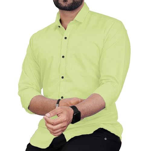 Image of Univibe Men's Slim Fit Full Sleeve Spread Collar Cotton Blend Shirt for Men and Boys