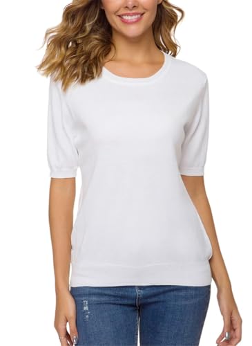 Joe Wenko Women's Pullover Sweaters Soft Tops，Short Sleeves Sweaters.3