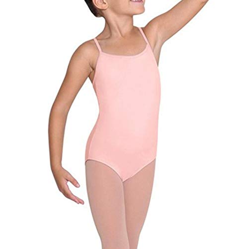 Furein Maillot de Danza Ballet Gimnasia Leotardo Body Clásico Elástico para Niña con Tirantes Cuello Redondo (01052 Rosa, 6 años)