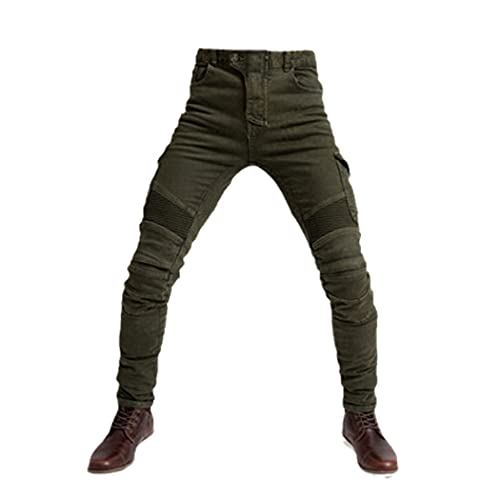 Jeans de moto pour homme M vert militaire : évitez les blessures avec ses genouillères