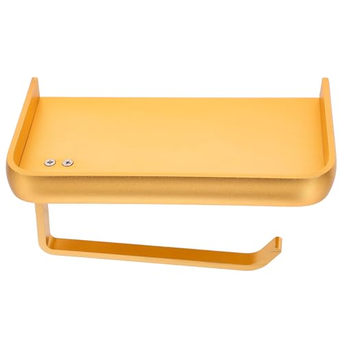 Cabilock Wall Mount Paper Towel Holder Toilet Paper Holder Aluminium Double Roll Toilet Tissue Holder with Mobile Phone Shelf for Bathroom Rustproof Commercial Toilet Paper Dispenser