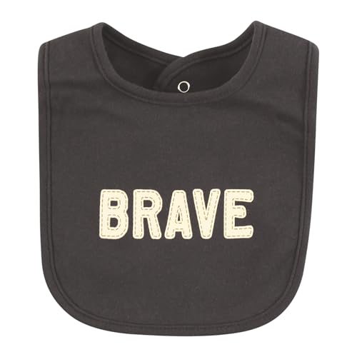 Image of Hudson Baby Unisex Baby Cotton Bibs, Brave Lion, One Size