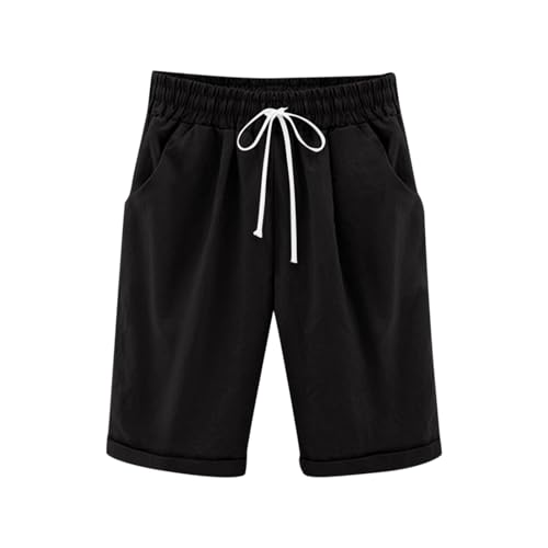 Bermuda de sport fille grande taille confortable en coton extensible