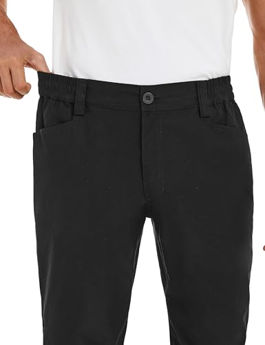 Lzzidou Men's Lightweight Casual Work Pants, Quick Dry Water Resistant 5 Pocket Utility Pants Ripstop Straight-Fit Workwear3