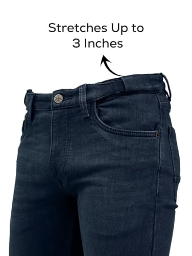 Image of Minus One Slim Fit Stretchable Mid Rise Jeans for Men | Mens Denim Cotton Pants | Stylish Ankle Length Jean