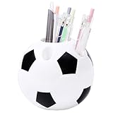 Occtingkind Kreativ Stiftehalter fußball,Stifthalter im Fußball-Stil für Schüler mit 6 Löchern, Tisch-Organizer aus Kunststoff,nicht verformt, leicht zu reinigen, für Schreibtisch Homeschool Büro