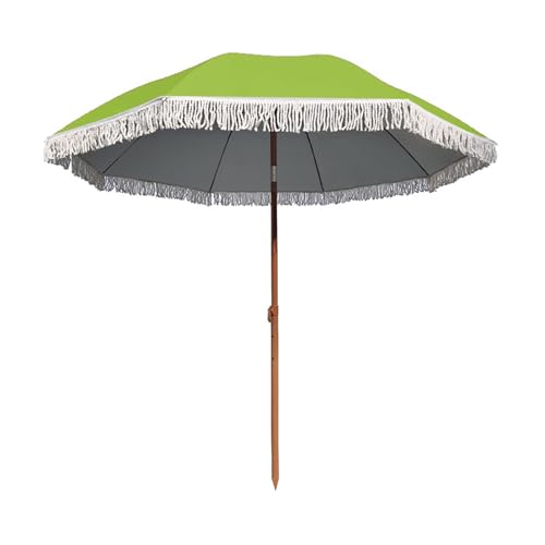 Parasol de jardin vert à franges 2 m inclinable et réglable