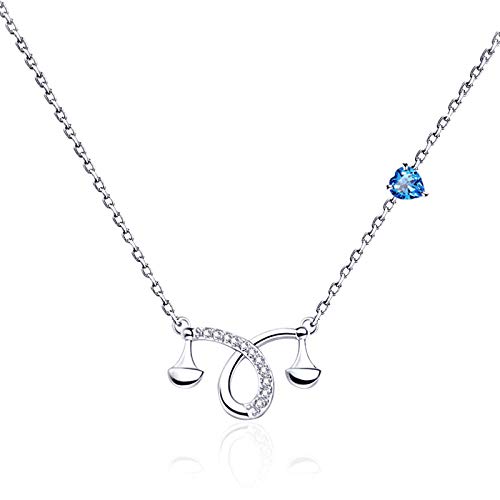 Preisvergleich Produktbild Waage Halskette sternzeichen Frauen Silber 925 Anhänger kette Mädchen Halskette Sternbild Horoskop frau Sternbilder Geburtstagsgeschenk Längen-verstellbar Weihnachtsgeschenke Geschenkbox Schmucketui