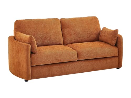 Vente-unique - Sofá Cama 3 plazas Bagomi - poliéster - Terracota