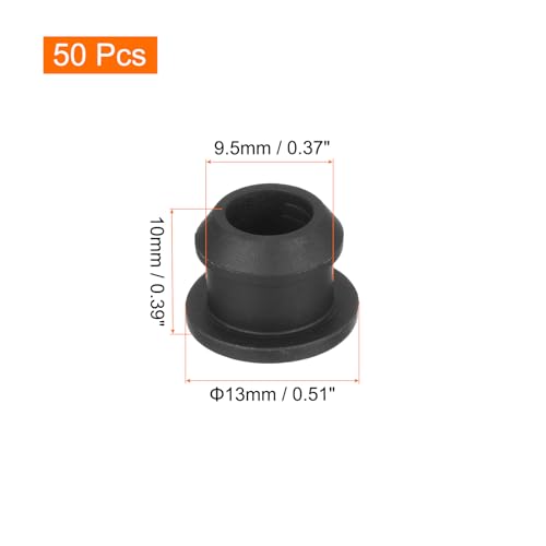 Image of MECCANIXITY Silicone Snap in Locking Hole Plugs,Rubber Panel Seal Cover Flush Type Panel Round for Kitchen Rubber Bulkheads Waterproof Sealing Plugs 9.5mm /0.37 Inch Diameter Black,Pack of 50