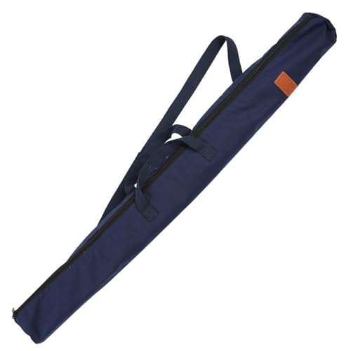 剣道 竹刀 袋 ケース 木刀 模造刀 収納 バッグ 130cm 肩掛け 持ち手 ストラップ 付き 麻 (ネイビー)