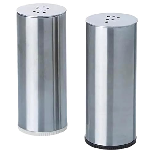 Image of Salt & Pepper Set, Stainless Steel Shakers for Oregano, Chilli Flakes, Salt & Spices (Set of 2)