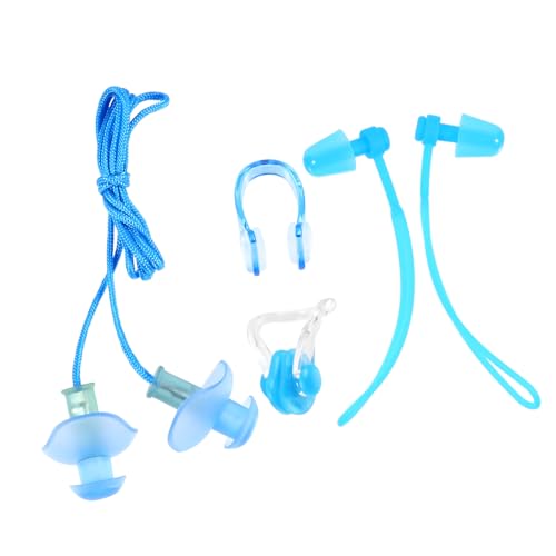 BESPORTBLE 水泳用防水耳栓とノーズクリップセット 大人用 Pvc製 便利な水泳キット ユニ デザイン 耳にフィット スイミング用 4個入り