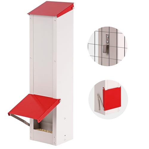 KHEARPSL Galvanized Chicken Coop Feeder 8Lbs Gravity Outdoor