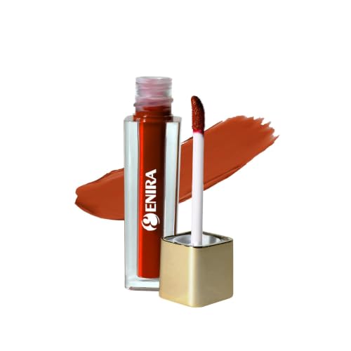 Image of ENIRA Blood Red Liquid Lipstick for Women | 4ml | Matte Liquid Lipstick | Waterproof | Transfer Proof | Smudge Proof | Long Lasting | Highly Pigmented | Vitamin E | Lightweight Non-Sticky Formula