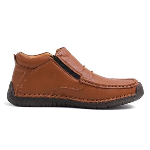 The First Young Shoes Men, Thefirstyoung Orthopedic Leather Boots, Men’s Handmade Premium Leather Slip-On Driving Boots3