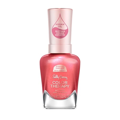 Sally Hansen Color Therapy Scented Nail Polish | Biotin, Argan Oil, Long Lasting, Healthy Nails, Nail Strengthener, Opaque | 462 Peel the Love, Citrus Spritz| Pink Nail Color