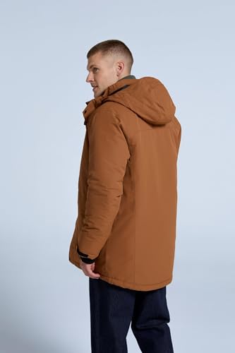 Animal Lisbon Mens Waterproof Parka - Taped Seams & Breathable Coat with Thermal Microfleece Lining & Pockets - Autumn Winter, Walking, Hiking & Outdoors Brown XS - Image 4