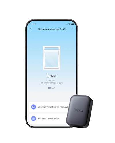 Aqara P100 Multisensor Tür-/Fenster-Vibrationssensor mit Öffnen/Schließen & Objekterkennung 10 Stufen Thread/Zigbee kompatibel mit Apple Home Home Assistant Alexa & Google Home (Grau)