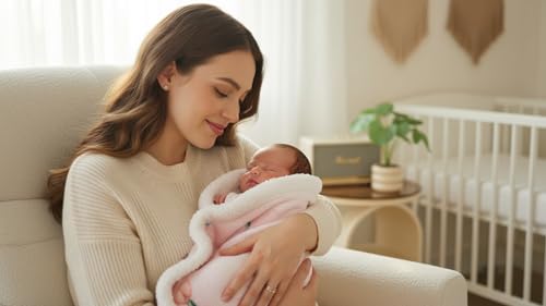 Image of Butterthief Cozy Super Soft Warm Double Layered Sherpa Swaddle Blanket for Newborn Babies All Seasons Wrapper Sheet for Infant Baby Boys & Girls (70x100 cm, 0-2 Years) (Pink)